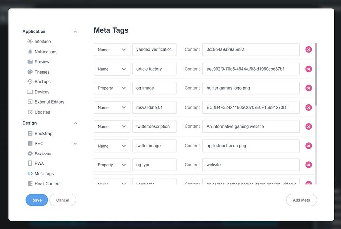 meta tags input bootstrap