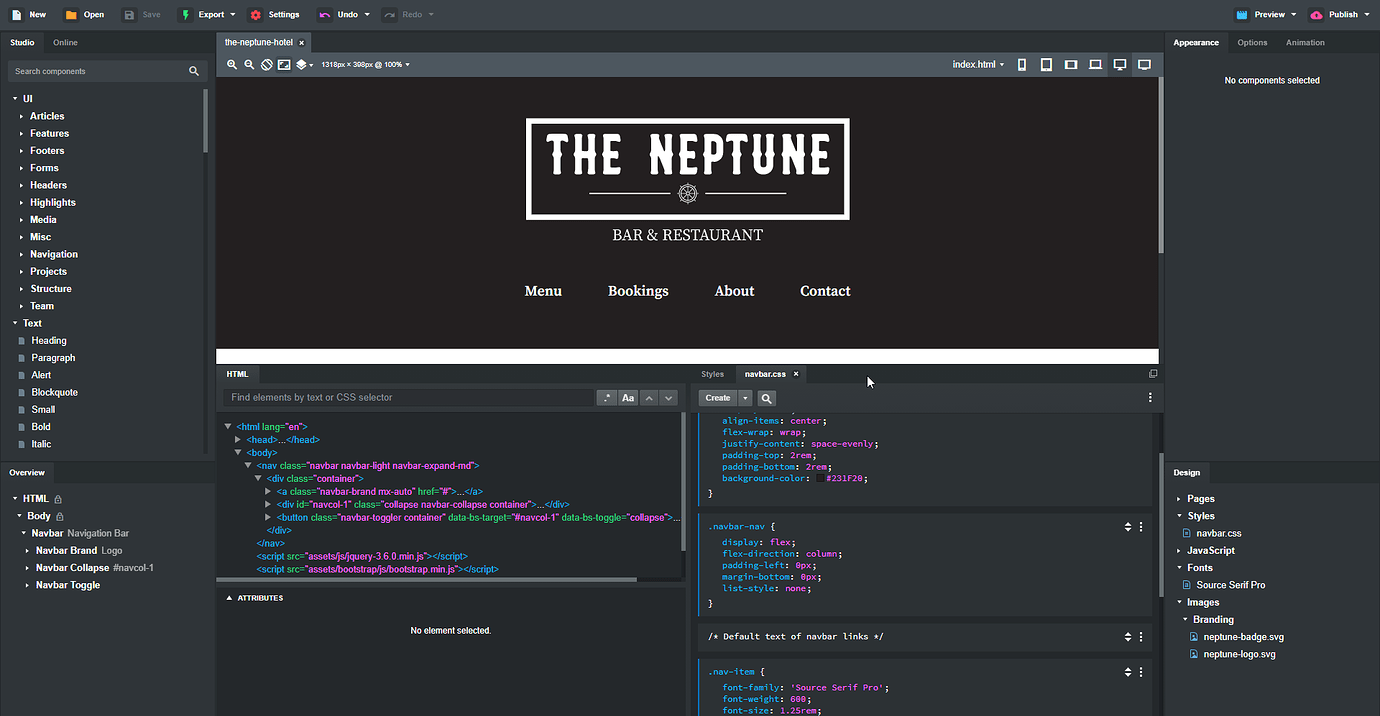 Stack Elements in Navbar - Bootstrap Studio Help - Bootstrap Studio Forum