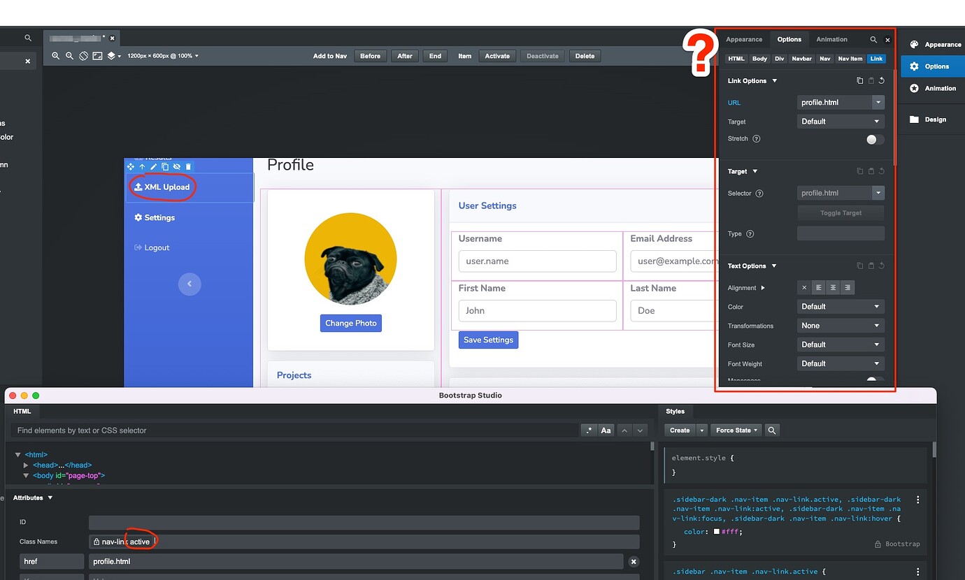 How to delete active class for nav-link? - Bootstrap Studio Help ...