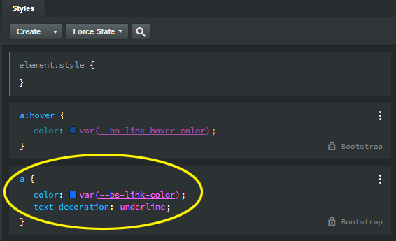 How to remove underline from link? - Bootstrap Studio Help ...